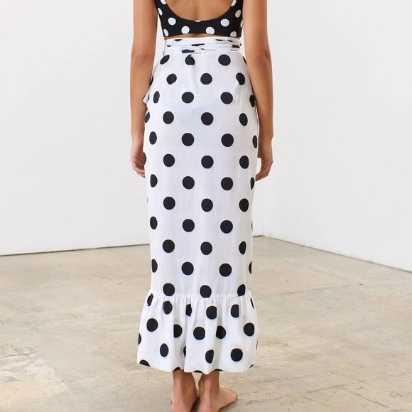 MARA HOFFMAN Eavan Polka Dot Ruffle-Hem Skirt - Picture 5 of 8